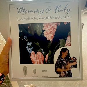 Mommy and baby Robe and Swaddle